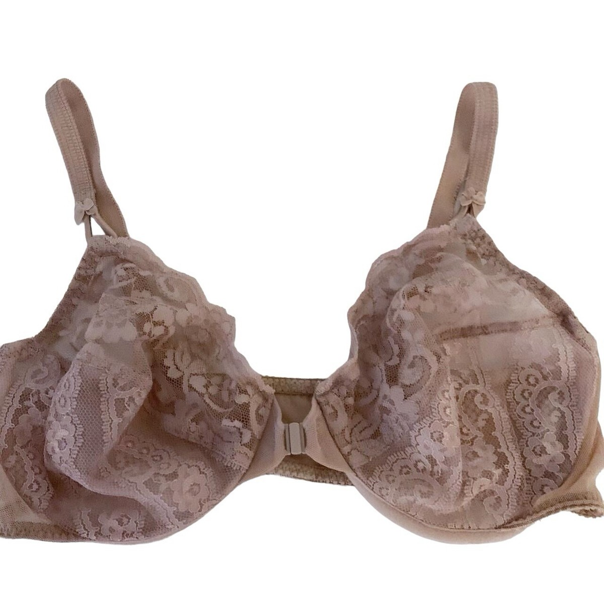 Marylin Monroe Bra Scalloped Floral Lace Blush Nude Taupe Lingerie