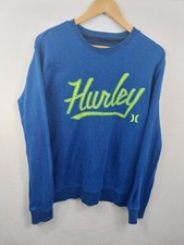Hurley Mens Blue/Black Mix Jumper W/ Green Logo Size M 143-48 