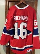 Henri Richard #16 Signed Throwback Montreal Canadiens Jersey CCM Size Large