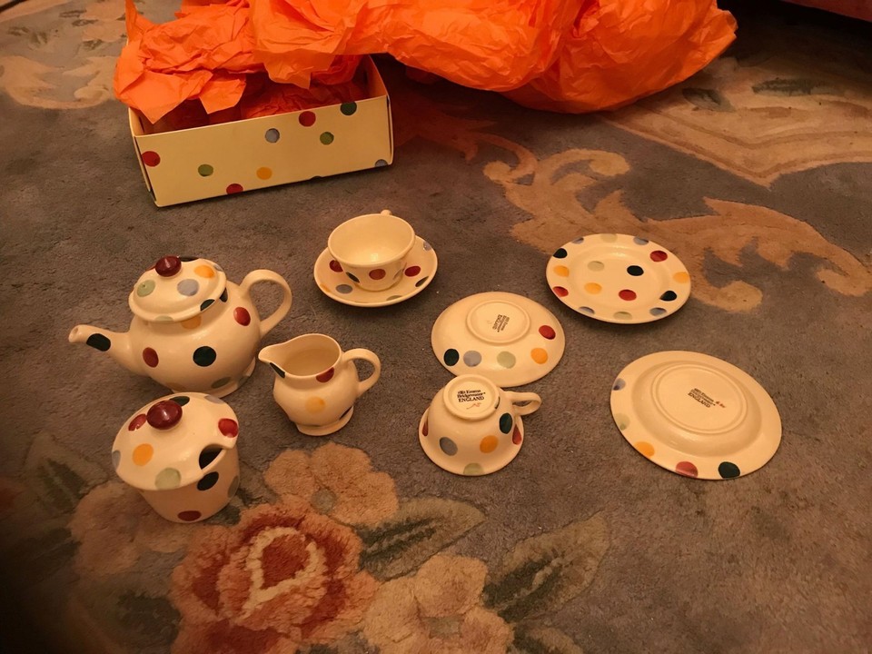 emma bridgewater dollies tea set,poka dot , new in box , fab gift . eBay