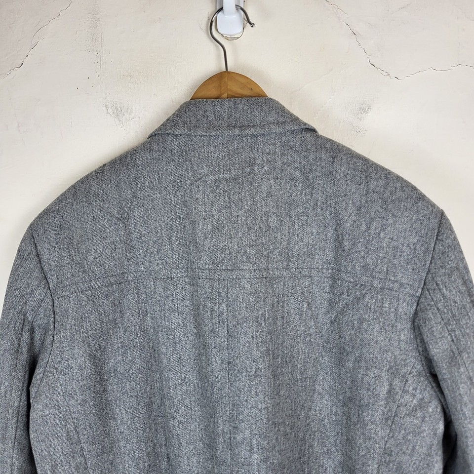 Linea Mens Large Wool Lightweight Formal Jacket Grey Woven Long Soft