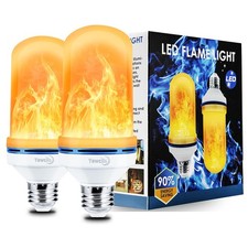 LED Flame Effect Light Bulb, 4 Modes E26 Base Fire Light Bulbs with Gravity S...