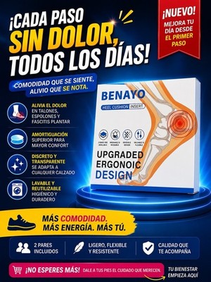 BENAYO Silicone Heel Cushion Insert, Upgraded Ergonomic Design