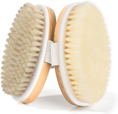 Share 2 Pack Dry Brushing Body Brush, Natural and Soft Bristle Shower Brush for