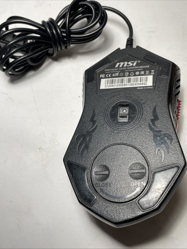MSi Interceptor DS B1 Gaming Mouse 5Buttons Scroll Wheel Black Red Lights Tested - Picture 6 of 8