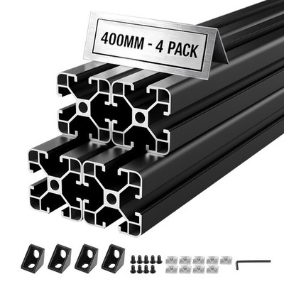 VEVOR 4PCS 4040 Aluminum Extrusion 15.75'' 400 mm T Slot Anodized Linear Rail