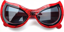 Red Web-Themed Sunglasses Fun Superhero-Style UV Protection Glasses for Kids,