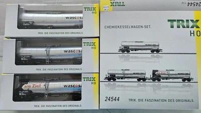 Trix Ho 24544 Set 3 Wagons Citerne Wascosa Neuf Sbb Cff Ffs Piko Jouef Bis.. - Photo 1/4