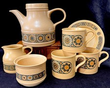 Kiln Craft “BACCHUS” Vintage Ironstone Teapot Jug Sugar Bowl Plate & Cup Set