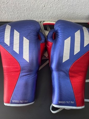 ADIDAS SPEED TILT 750 PRO FIGHT BOXING GLOVES - BLUE AND RED