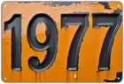 1977 Number Tin Metal Signs Home Décor, Vintage 1977 Year print Aesthetic Room D