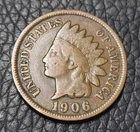 1906  Indian Head One Cent Coin