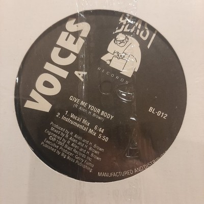 Rare Deep - VOICES - GIVE ME YOUR BODY VINYL 12''  BL012 Canada 1990 Deep House