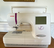 Janome Memory Craft 350E Embroidery Machine w/ Hoops, Manual, DVD & Carry Bag