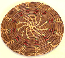 Vintage Pine Needle Woven Mat Woodland Indians