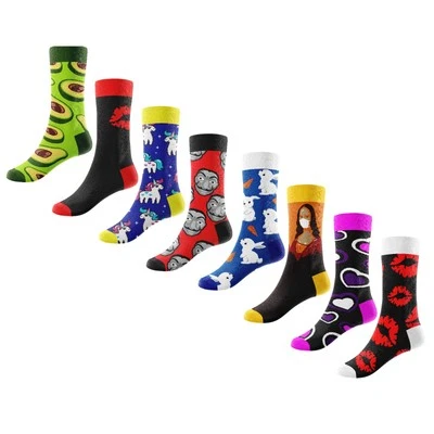 GRANNY SOCKS Lustige Socken Damen Herren 8 Paar bunte Motive Strümpfe Baumwolle Größen 36-46