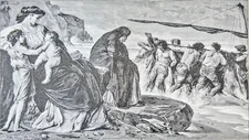 DEPARTURE OF MEDEA- 1894 Best Men and Famous Women Engraving Print