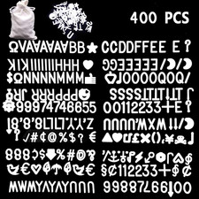 400 Characters White Letter Set for Changeable Felt Letter Boards, 3/4 Inch Lett