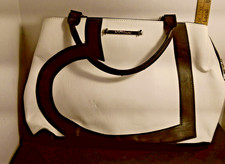 Betsey Johnson White Heart Handbag With Black Heart Handles