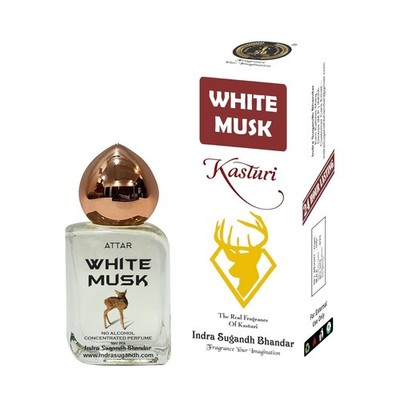 INDRA SUGANDH BHANDAR White Musk Attar 15ml Roll-On | Shahi K@sturi Perfume Oil