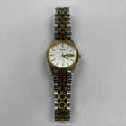 Seiko Day Date White Gold Dial Two-Tone SS Bracelet Cracked Lens No Battery*