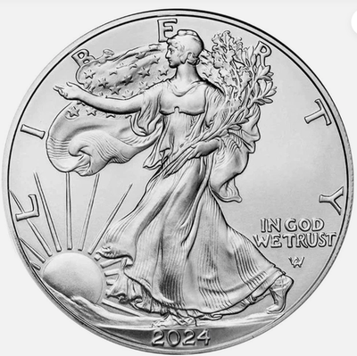 #ad 2024 American Silver Eagle 1 Troy Oz Gem BU $55.00
