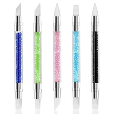 5 Pcs Nail Art Sculpture Pen Dual Tipped Silicone Tools 5 pcs style B 