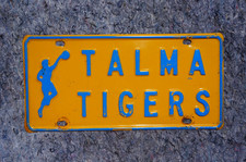 Vintage TALMA TIGERS License Plate Basketball Booster