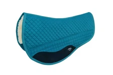 Horse Western 28"x32" Quilted Barrel Contoured Fur Padded Saddle Pad Teal 39230