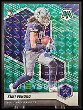 2021 Panini Football Mosaic Simi Fehoko Prizm Green #341 RC Dallas Cowboys