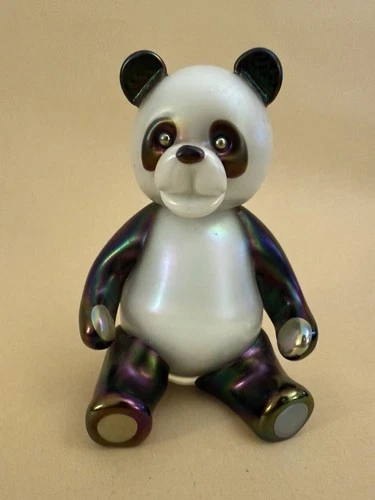 Rare Fenton Limited Edition Iridescent Panda Figurine - #20 of 450 (1984)