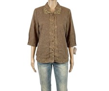 Vintage 80s Japanese Blouse Layered Pin Spot Floral Print Retro Boho 14 NWT