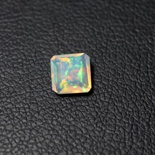 5 MM Square Octagon Natural Ethiopian Opal Multi Fire Faceted Loose Gemstone
