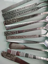 Vintage Stainless Flatware Lot of 11 Spoons Forks Mix Craft