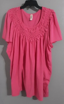 Woman s Endless Design Short Sleeve Pullover Pink Summer Top. Sz 4xl