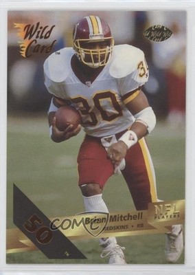 1993 Wild Card 50 Stripe Brian Mitchell #163 0h1
