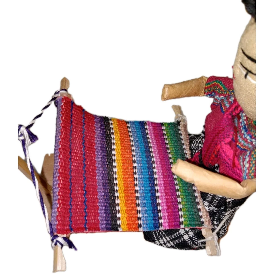 Muñeca Hecha a Mano Tejedora Guatemalteca Madre Con Bebé Decoración Ecléctica Viejo Mundo Foto 4 de 4