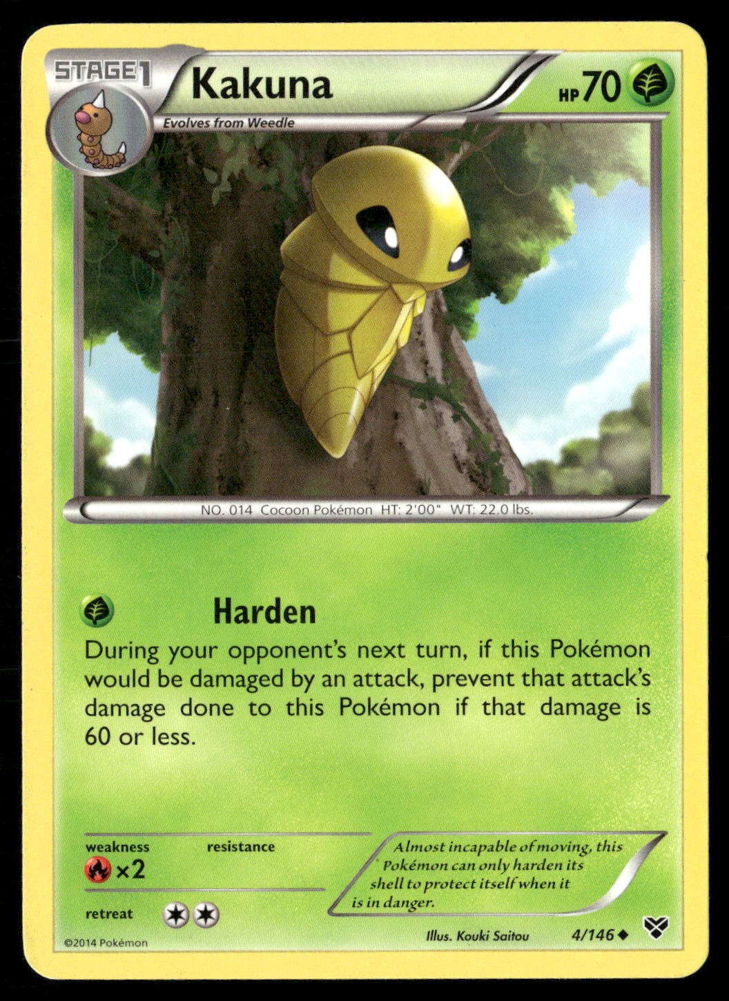 Kakuna 4/146 Uncommon XY Pokemon Lightly Played
