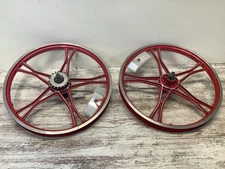 Old School Bmx Lester Aluminum Mag Wheelset 20 Inch Coaster Brake Red