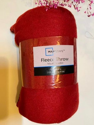 Fleecedecke von Mainstays, 127 x 152 cm, Farbe: Rot Sedona