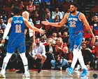 Jalen Brunson & Karl-Anthony Towns Autographed New York Knicks 8x10 Photo COA