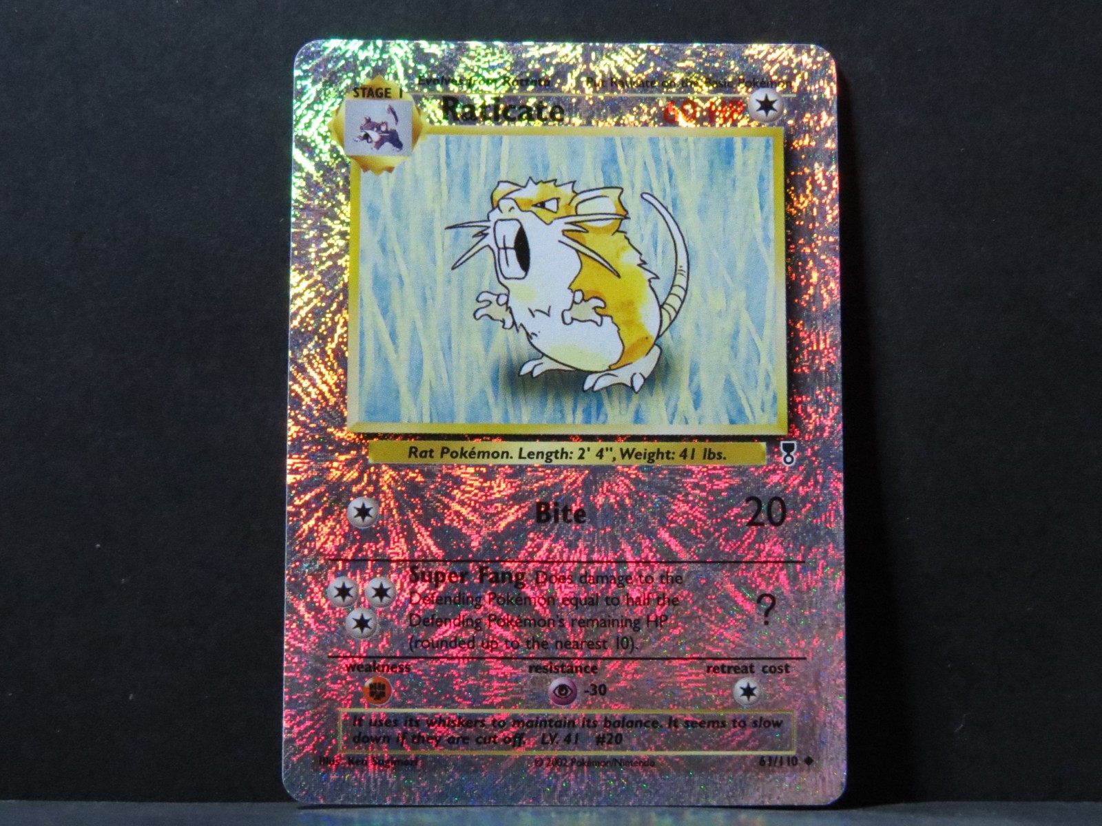 Raticate 61/110 Reverse Holo Legendary Collection Pokemon Card (Near Mint)