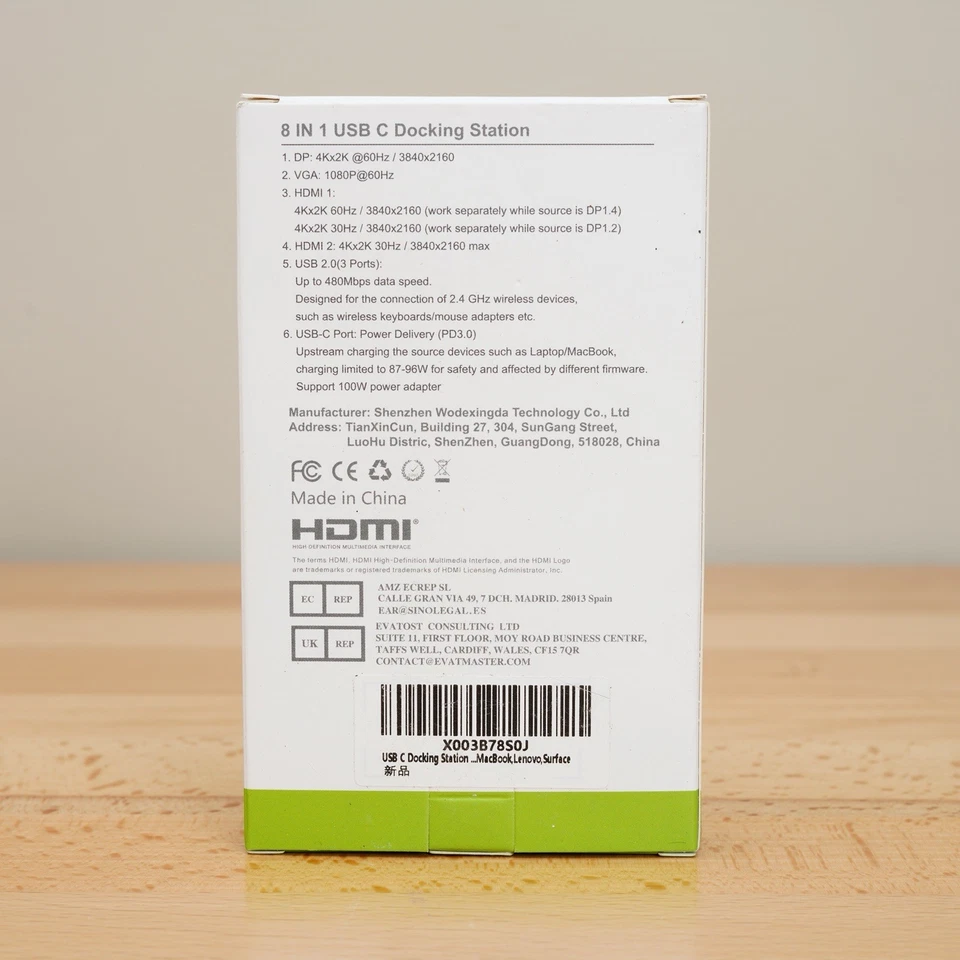 Zmuipn USB-C Docking Station 8-in-1 Dual HDMI DP USB 3.0 Hub for Laptop - Image 4 of 4