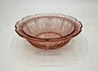 Vintage Cherry Blossom Pink Depression Glass Bowl
