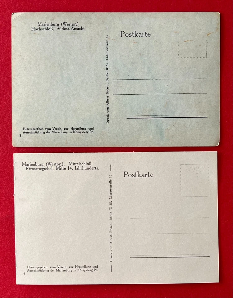 2 x Foto AK MARIENBURG in Westpreussen um 1930 Hochschloss, Mittelschl. ( 160834 - Bild 2 von 2