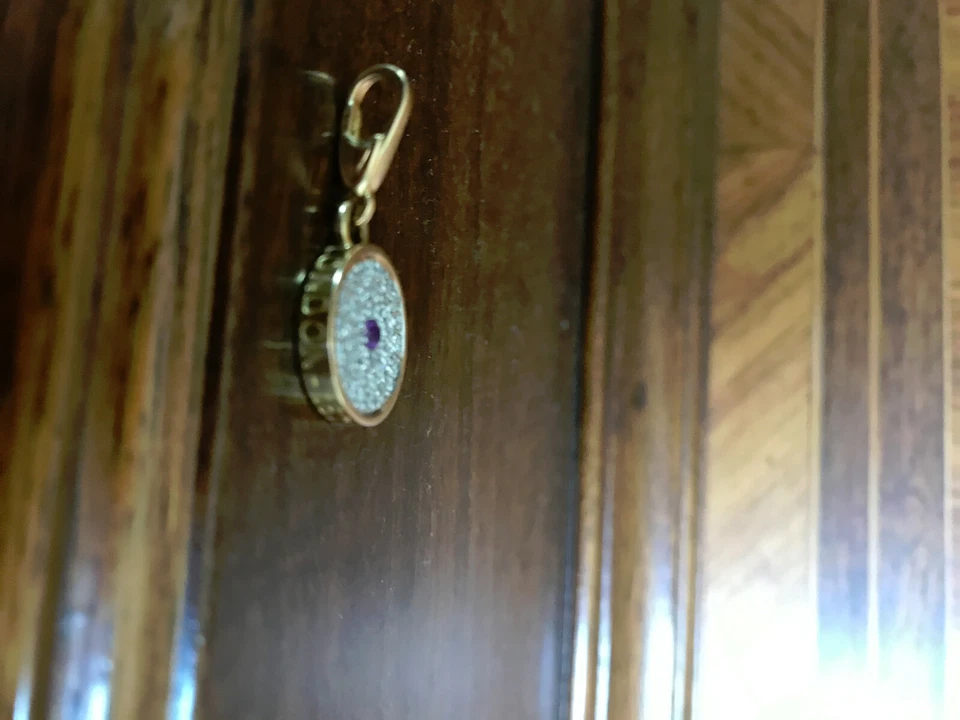 Colgante-Princesa Botón Oro Amarillo 18K Diamante y Amatista Asprey 167 Foto 4 de 4