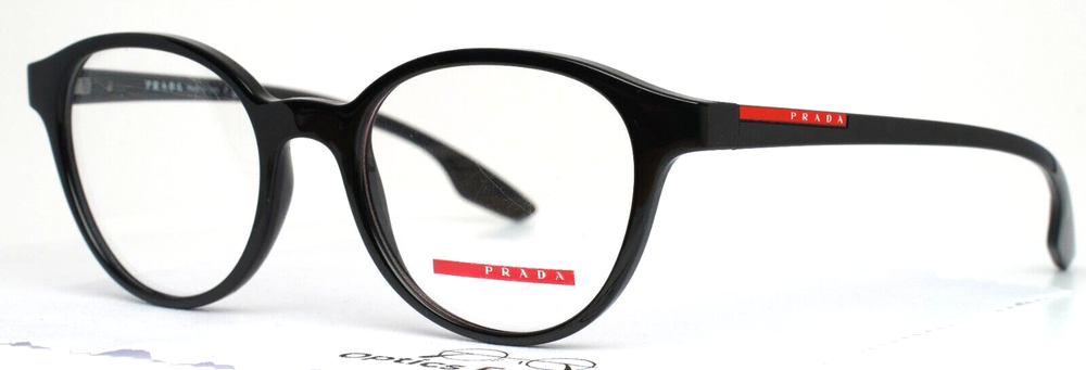 Prada VPS01M Black Round Full Rim Eyeglasses 50-19-145 Frame Width 44mm
