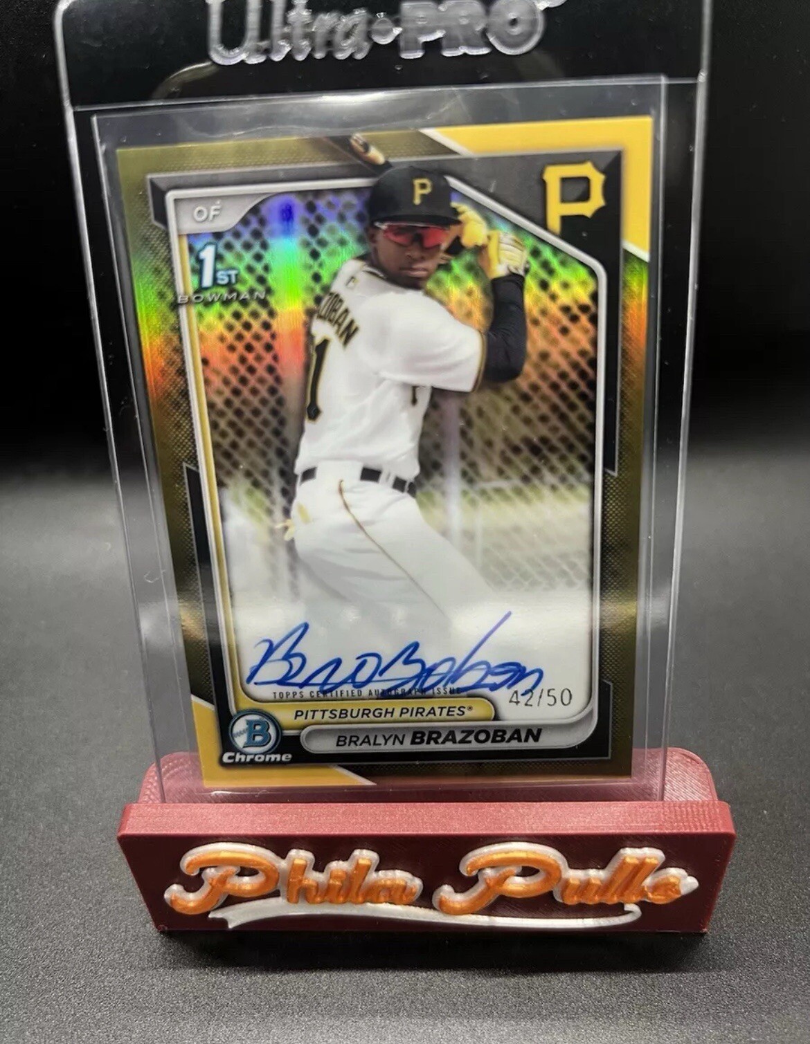 2024 Bowman Chrome Bralyn Brazoban #CPA-BB True Gold Auto /50 Pirates Pack fresh
