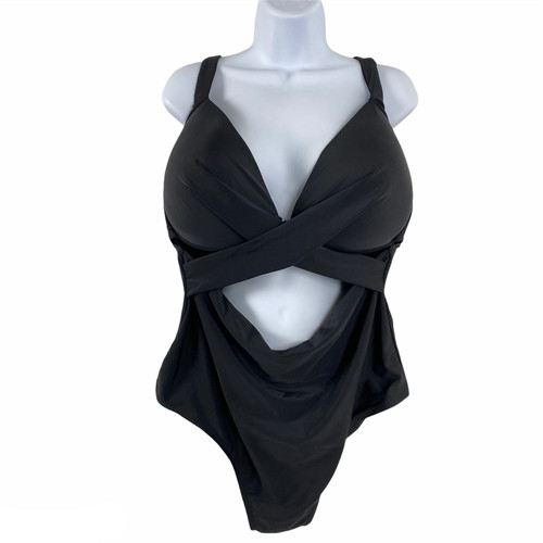 Swimsuits For All One Piece Black Gold Metal Studs Gem