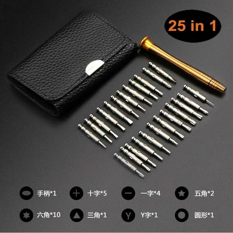 Steel Screwdriver Pocket Repair Tool Kit Set for Electronic Devices, 25 in 1 - Image 2 of 4